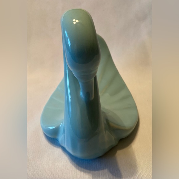 Vintage Art Deco Seafoam Green Ceramic Swan Hand Towel Holder - Picture 2 of 5